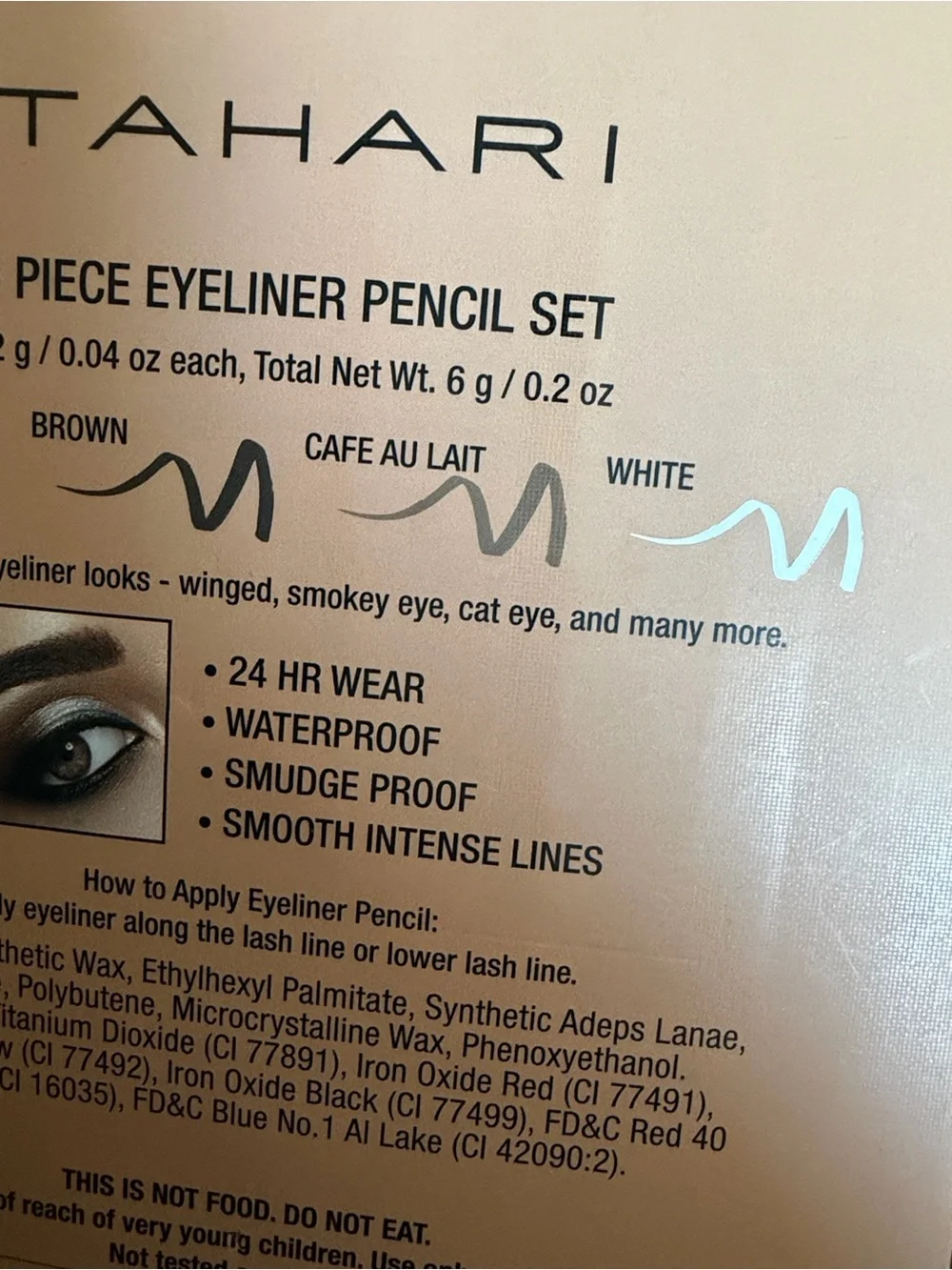 Tahari 5 Piece eyeliner pen set waterproof and smudge-proof formula